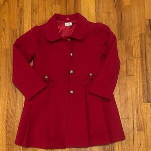 Rothschild Girls' Elegant Red Pea Coat